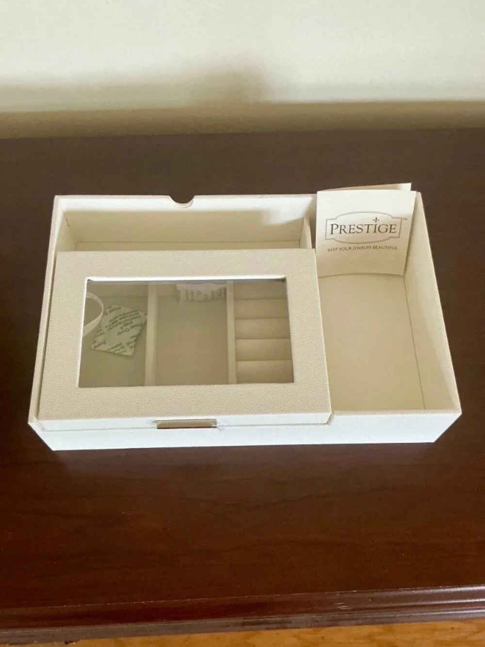 NEW HSN Prestige Colleen Lopez White Stacking Anti-Tarnish Jewelry Tray